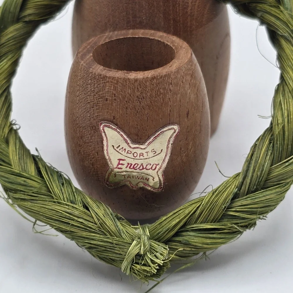 Vintage Monkey‎ Toothpick Holder Wood and Rope ENESCO zoo line